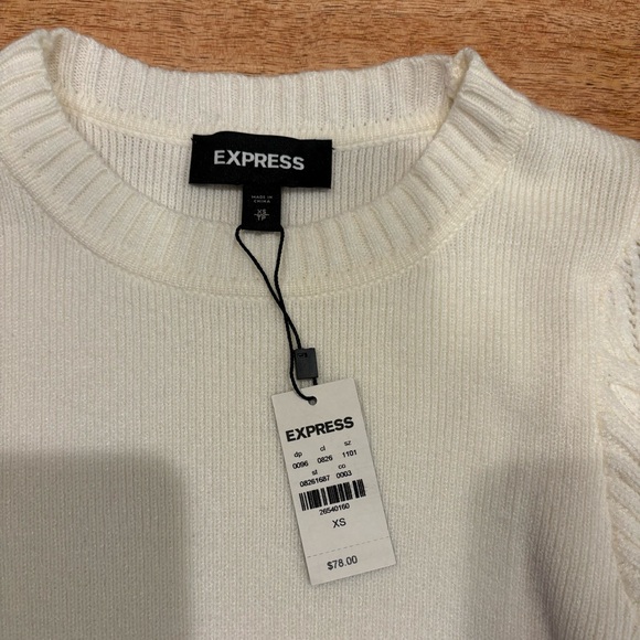 Express Cream Sweater with puff sleeves. Size XS - NWT - Picture 2 of 3